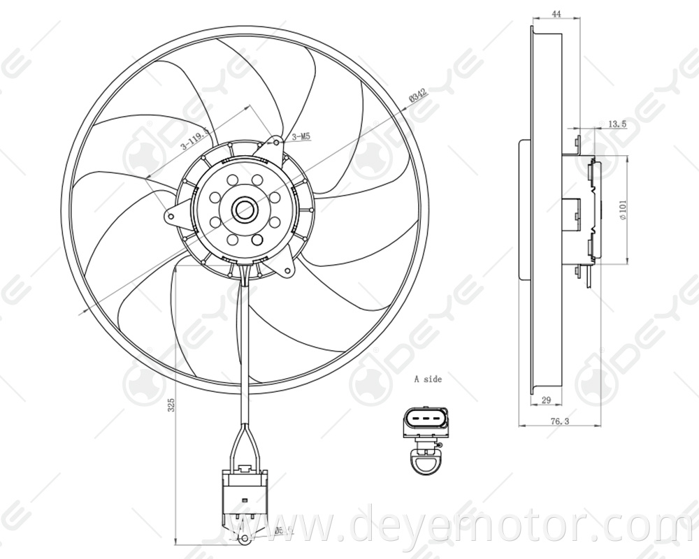 IS0959455B 12v air cooling fan radiator for VW UP LOAD UP SEAT SKODA